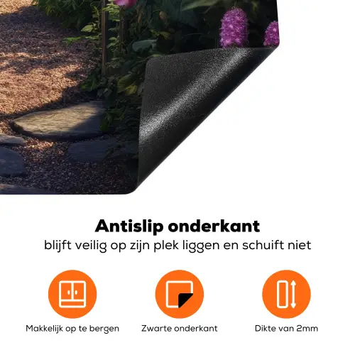 Doorkijk - Bloemen - Natuur - Rozenboog Inductie beschermer vinyl 3mm middel -zzzzzzz-td-onderkant