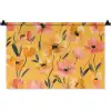 Bloemen - Geschilderd - Geel Wandkleed katoen klein -zz3d