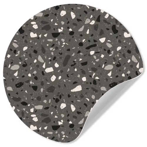 Terrazzo -  Patroon - Grijs Wandcirkel behangsticker klein 186 -3d