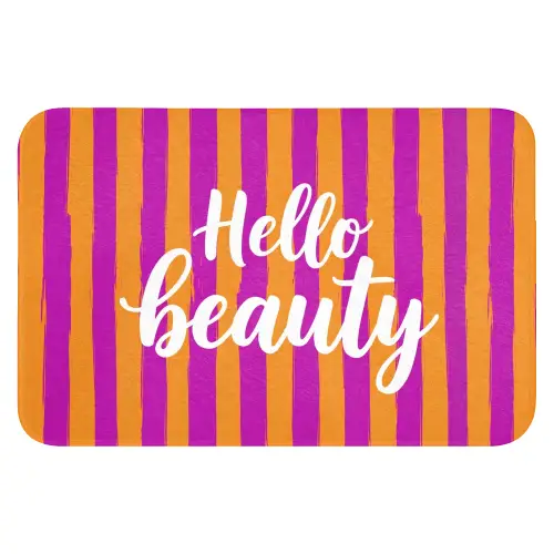 Modern - Hello - Oranje WCmat klein -3d