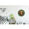 Vrouw - Bloemen - Vlinders - Natuur - Vintage Wandcirkel aluminium klein -kinderkamer