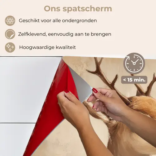 Kerst - Hert - Gewei - Kerstbal - Rendier keuken achterwand spatscherm klein -spatscherm_NL