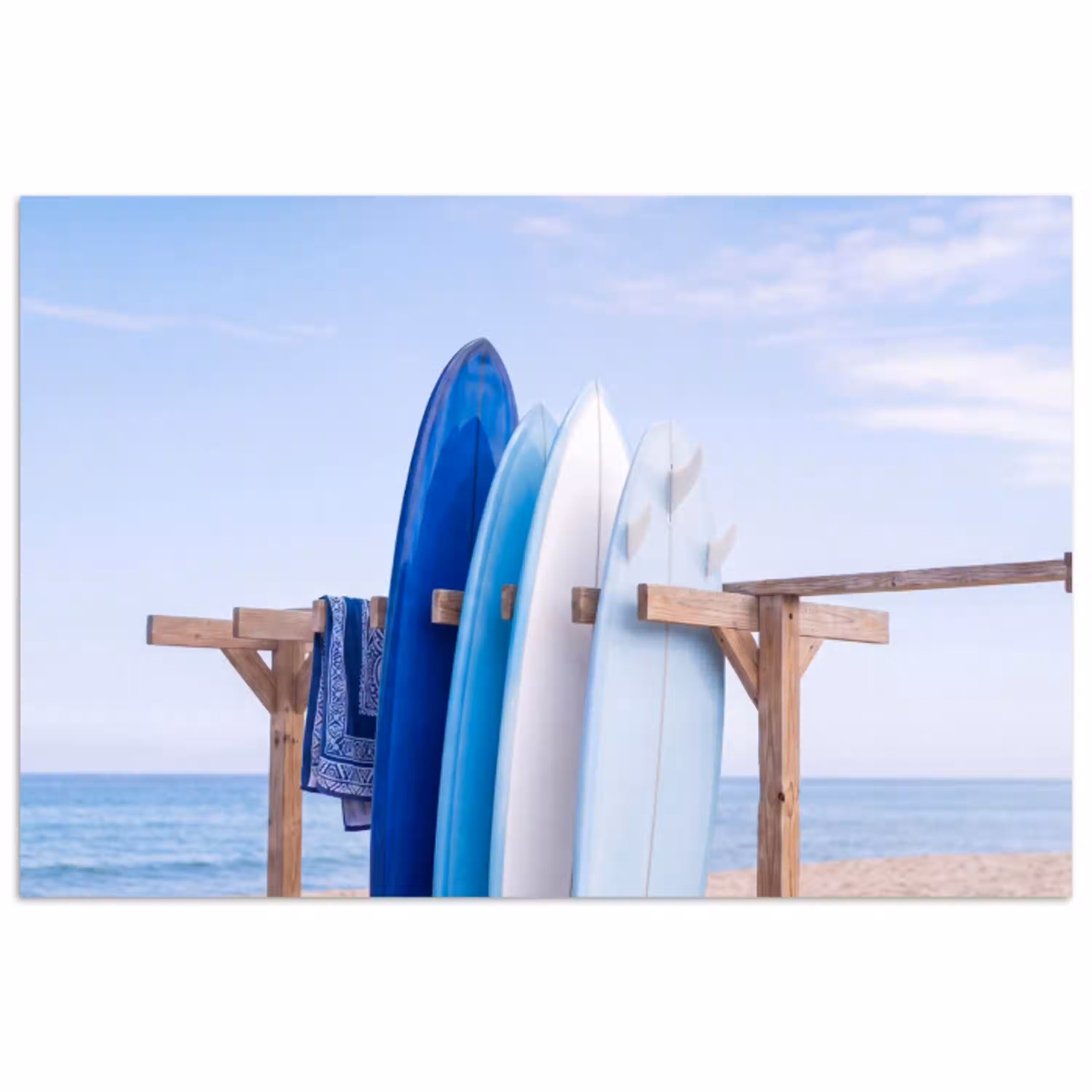 Surfplank - Strand - Zomer - Blauw - Water poster papier klein -3d