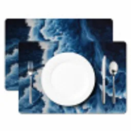 Golven - Blauw - Schuim Placemat vinyl groot -zzsfeer2_Kitchenyeah-website