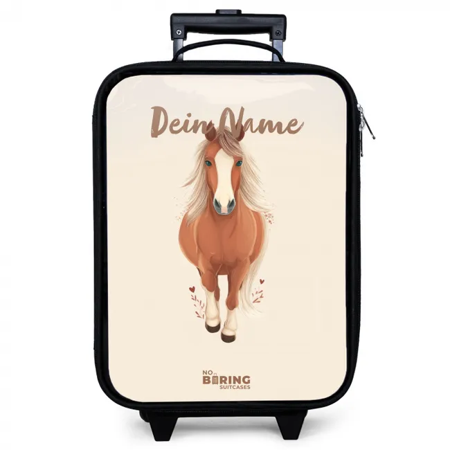 Bruin paard in gallop Kinderkoffer - Zwart klein -zzz_website3d