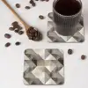 Geometrisch - Motief - Aardetinten onderzetter kurk middel 366 -sfeer2