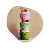 Cupcakes - Gestapeld - Kleurrijk - Fruit Wandcirkel Organisch Plexiglas middel -3d