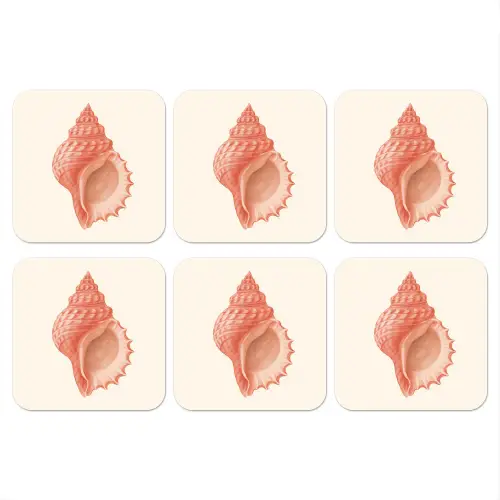 Schelp - Roze - Structuur onderzetter kurk middel -3d