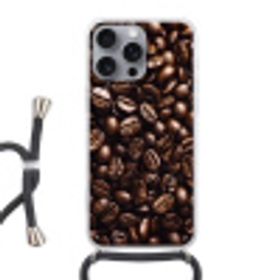 Bonen - Close-up - Donkerbruin Hoesje iPhone 16 Pro Max met koord klein -3d
