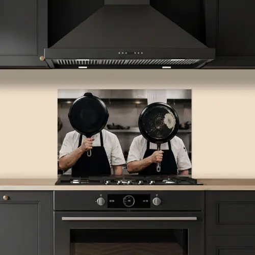 Koks - Koekenpannen - Keuken keuken achterwand spatscherm klein -sfeer1