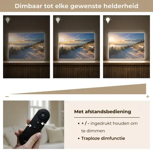 Zonsondergang - Strand - Duin - Gras - Bank Light Box met batterij (Wandlamp) middel -USP_dimbaarNL