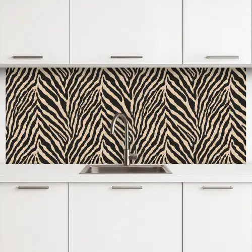 Zebra - Klassiek - Zwart keuken achterwand 2 middel 871 -3d