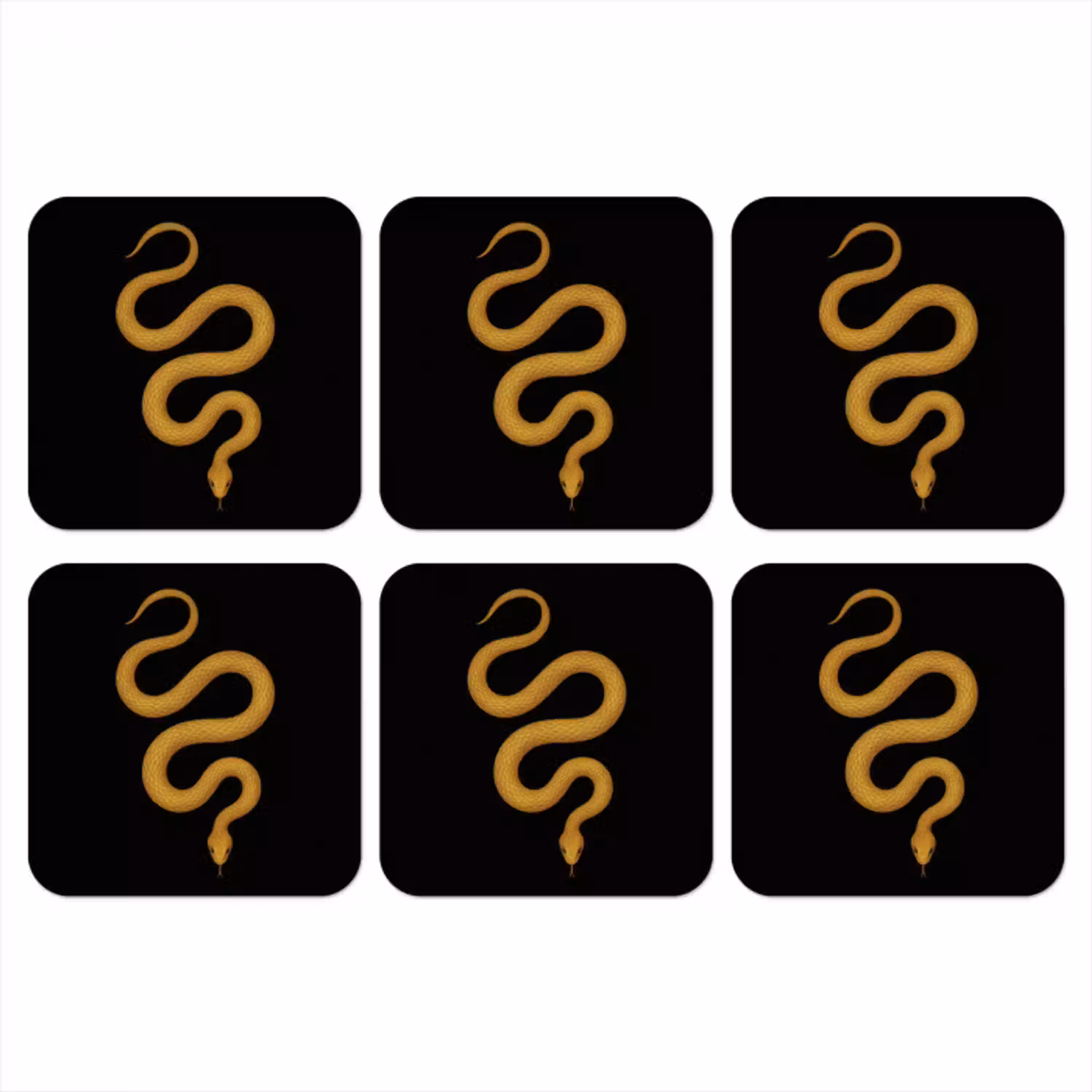 Slang - Minimalistisch - Goud onderzetter kurk middel -3d