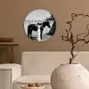 Vrouw - Paard - Artistiek Wandcirkel kunststof plaat 5mm dik klein -sfeer1