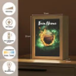 Basketbal - Vuur - Vlammen - Groen Light Box met kabel (Kinderlampje) klein -USP_DE