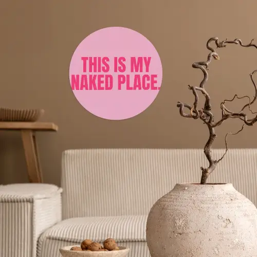 Tekst - Modern - Roze Wandcirkel behangsticker klein -sfeer1