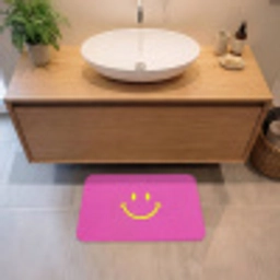 Smiley - Vrolijk - Roze Badmat klein -sfeer1