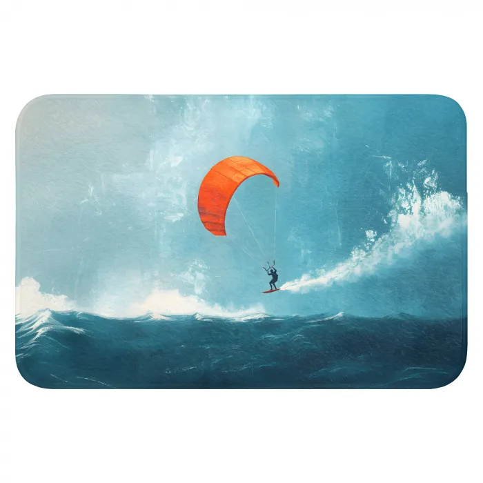 Kitesurfer - Oranje - Zee - Lucht WCmat klein -3d