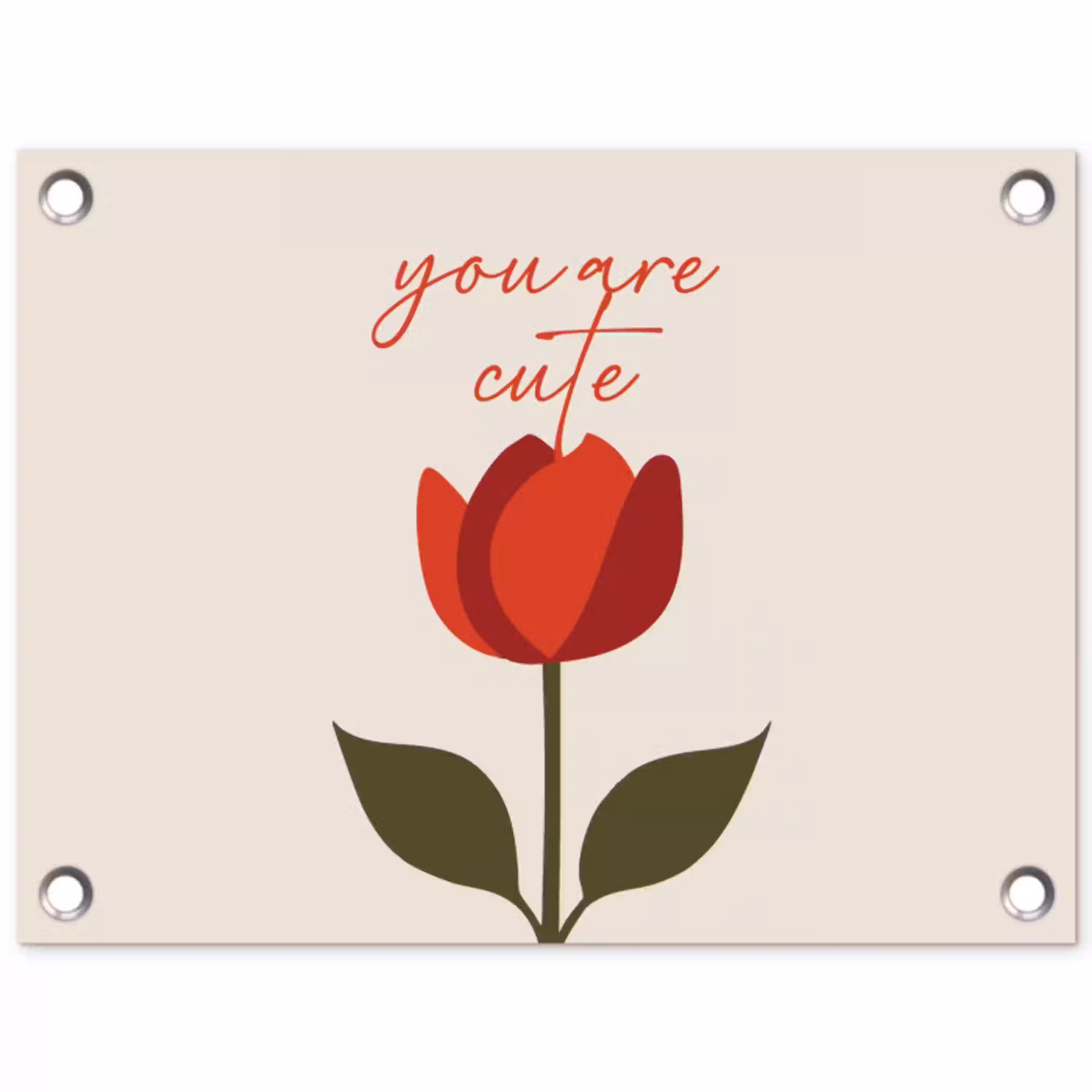 Roos - Rood - Bloem - Valentijn tuinposter los doek klein -3d