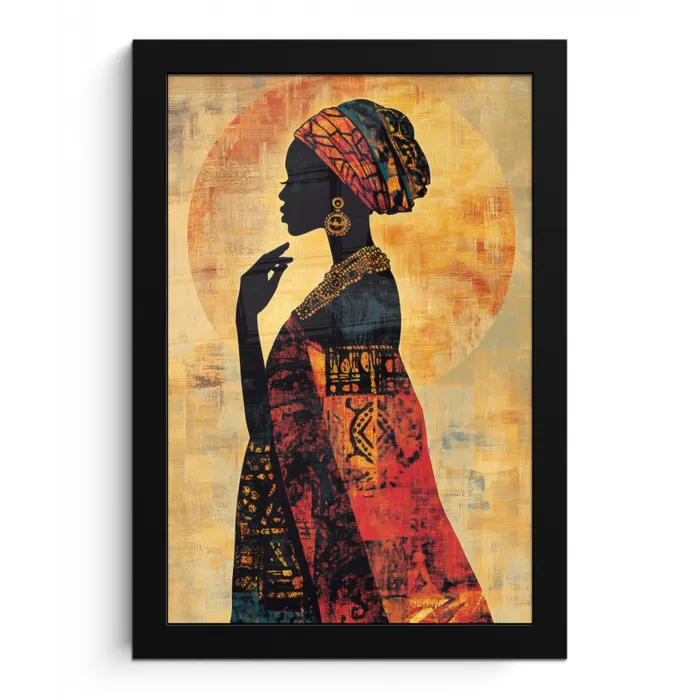 Vrouw - Silhouet - Patronen - Sierlijk fotolijst zwart zonder passe partout klein -3d