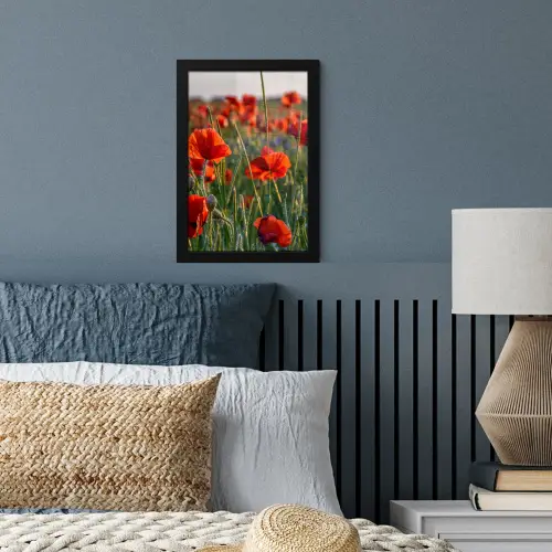 Bloemen - Klaprozen - Natuur - Rood fotolijst zwart zonder passe partout klein -sfeer3