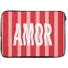 Amor - Strepen - Rood - Roze laptophoes neopreen klein -zkaufland3dotto