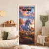 Einhorn im herbstlichen Sonnenuntergang mit personalisierbarem Namensfeld. deurposter klein -sfeer2