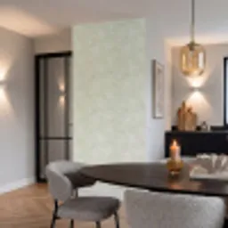 Sereen - Bloemen - Groen Behang Vinyl klein 1060 -sfeer3