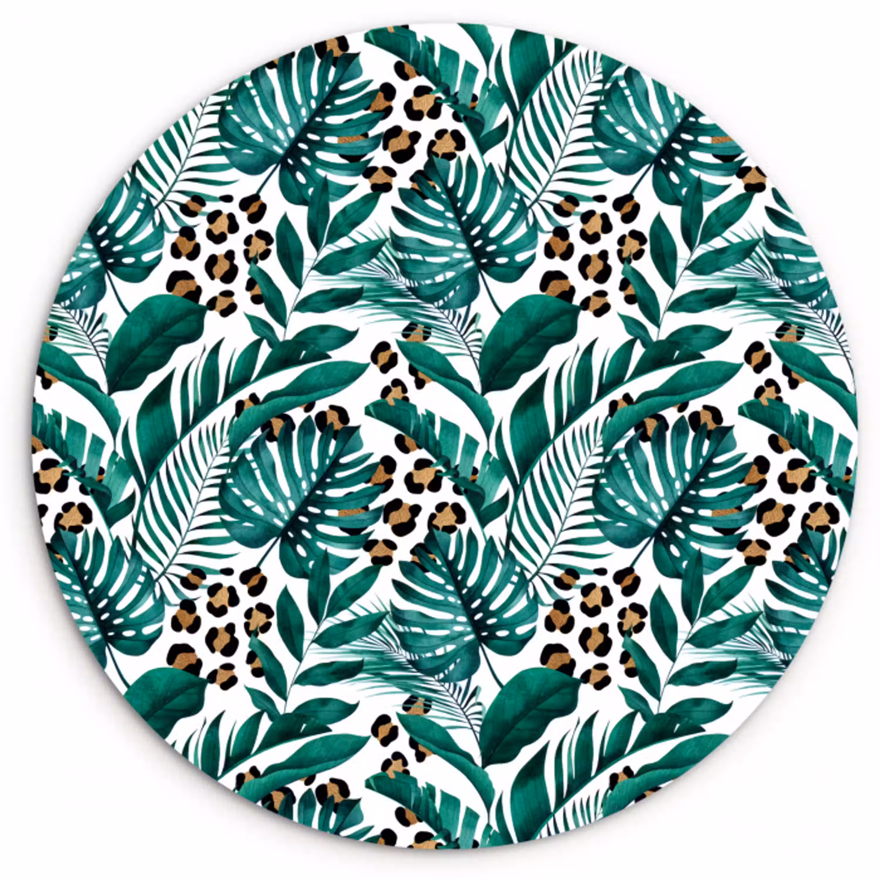 Bladeren - Tropisch - Jungle Wandcirkel kunststof plaat 5mm dik middel -3d