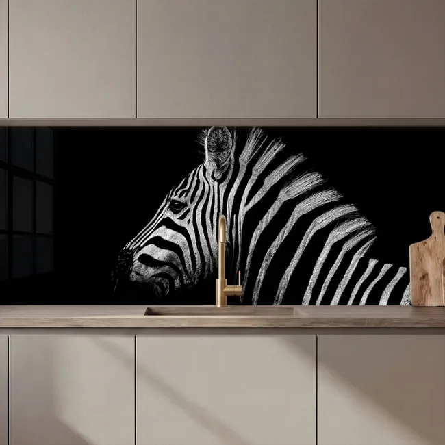Keuken achterwand - Zebra - Dier - Zwart