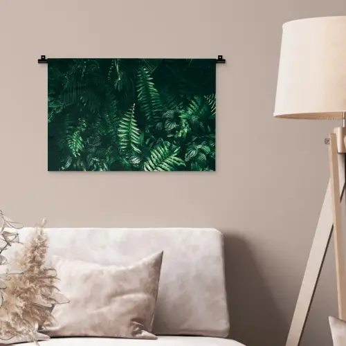 Bladeren - Jungle - Natuur - Tropisch - Planten Wandkleed katoen klein -sfeer4