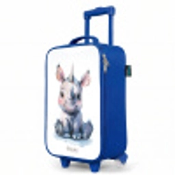 Baby neushoorn Kinderkoffer - Blauw klein -productfoto_schuin