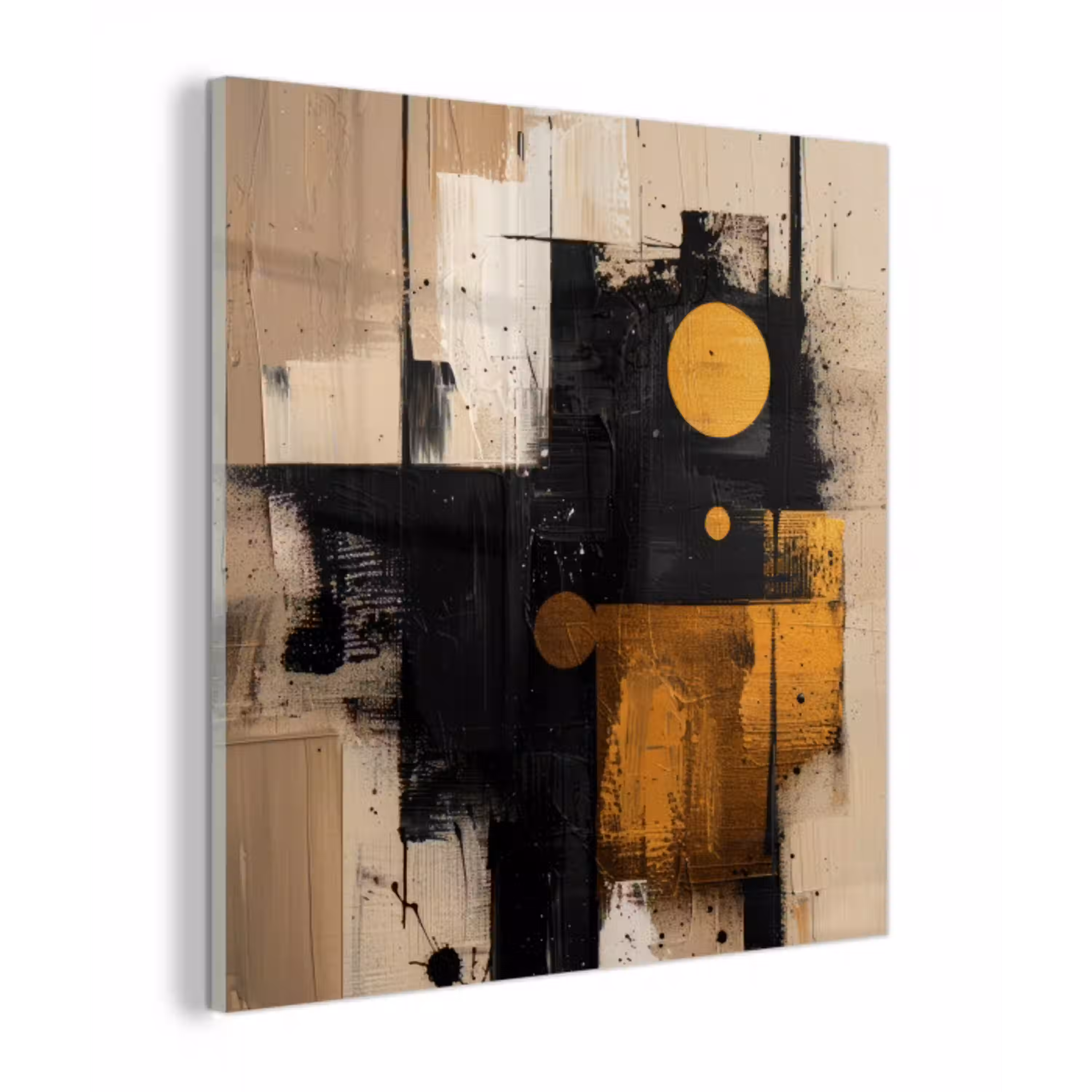 Abstract - Zwart - Goud - Modern plexiglas 5mm klein -z3d