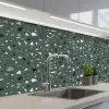 Terrazzo -  Patroon - Kleurrijk - Groen keuken achterwand 2 middel 871 -3d_schuin