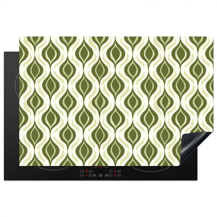 Patroon - Retro - Groen Inductie beschermer vinyl 3mm klein 276 -3d