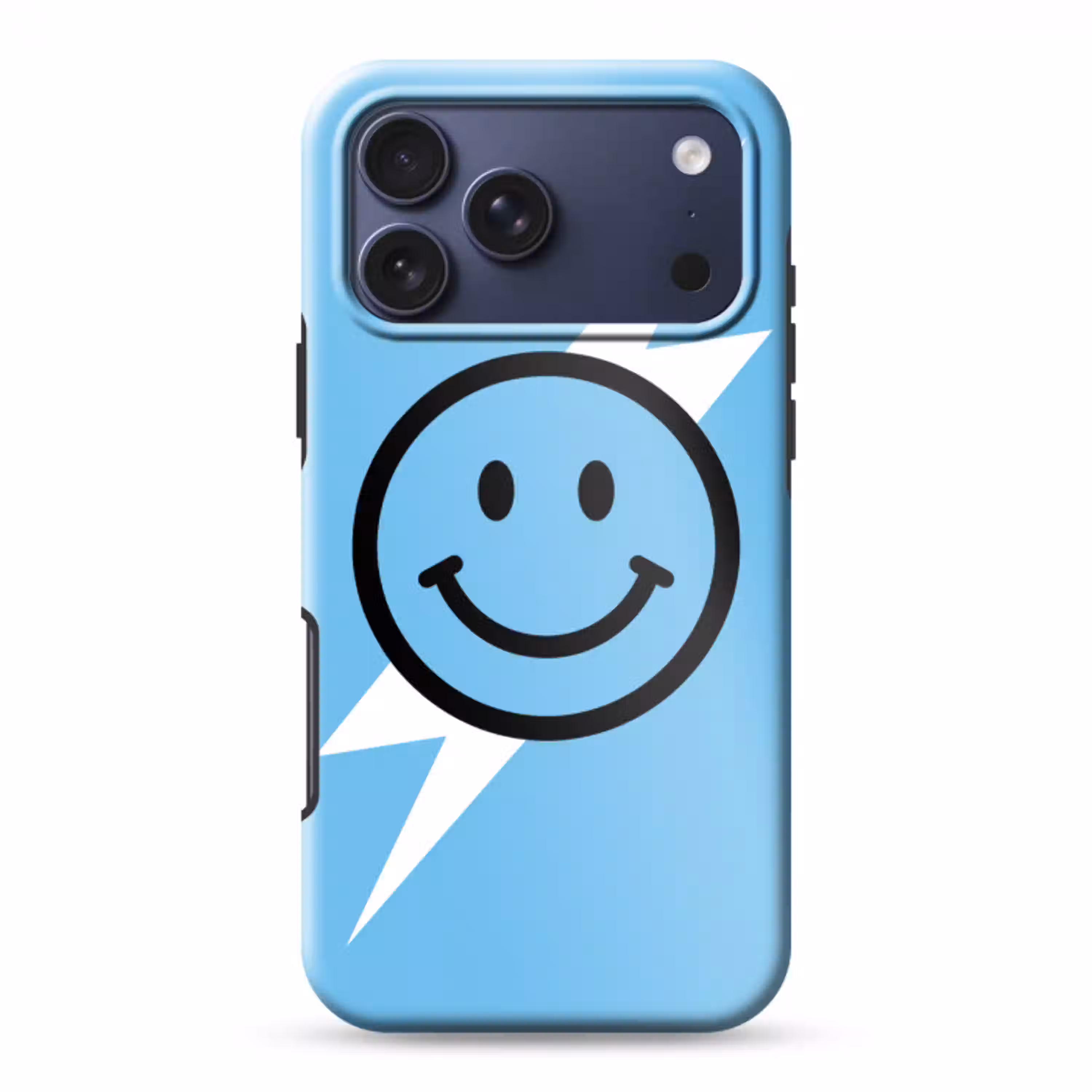 Smiley - Blauw - Bliksem Toughcase MagSafe Apple iPhone 17 Pro Max klein -3d
