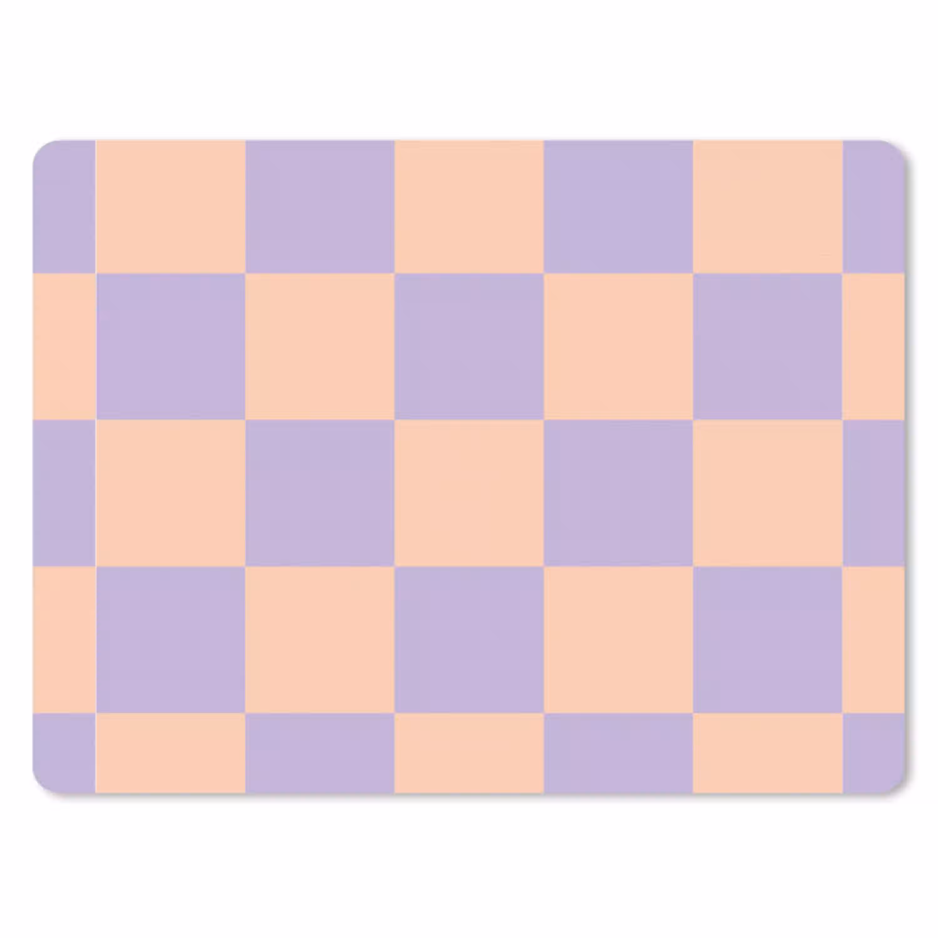 Schaakbord patroon - Paars - Roze - Blokjes muismat rubber klein -3d