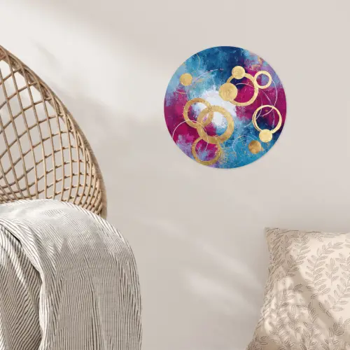 Cirkels - Goud - Abstract Wandcirkel behangsticker klein -sfeer4
