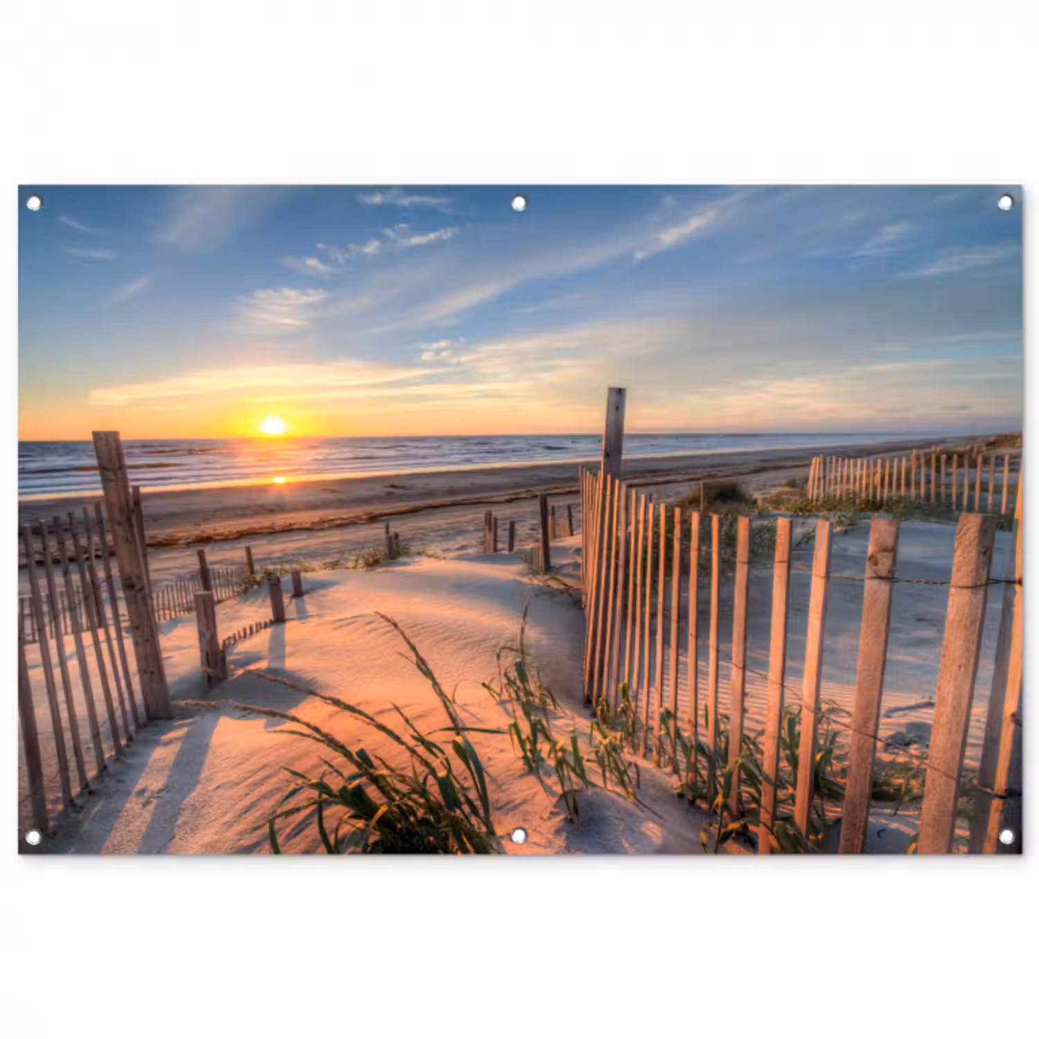 Gartenposter - Strand - Meer - Düne - Sonnenuntergang - Landschaft