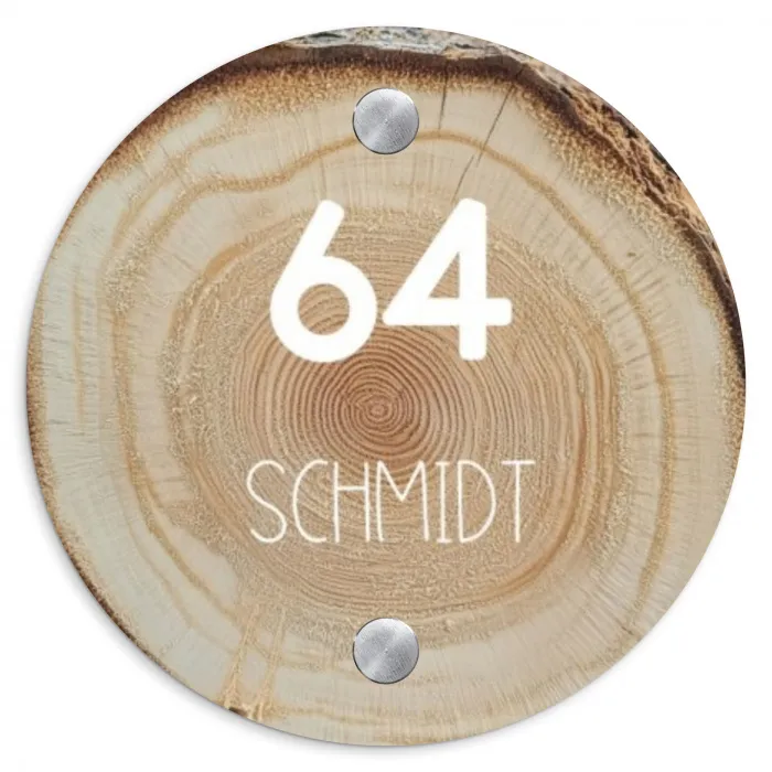 Baumscheibe - Modern Naambord Rond klein -3d