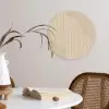 Parallelle lijnen - Lichte textuur - Beige Wandcirkel kunststof plaat 5mm dik klein -sfeer4