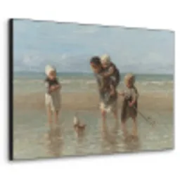 Oude meesters - Kunst - Kinderen der zee - Jozef Israëls Textielframe zwart klein -3d