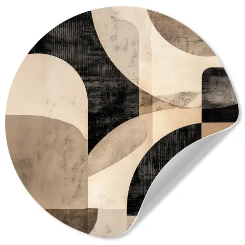 Abstract - Vormen - Modern - Beige Wandcirkel behangsticker klein -3d