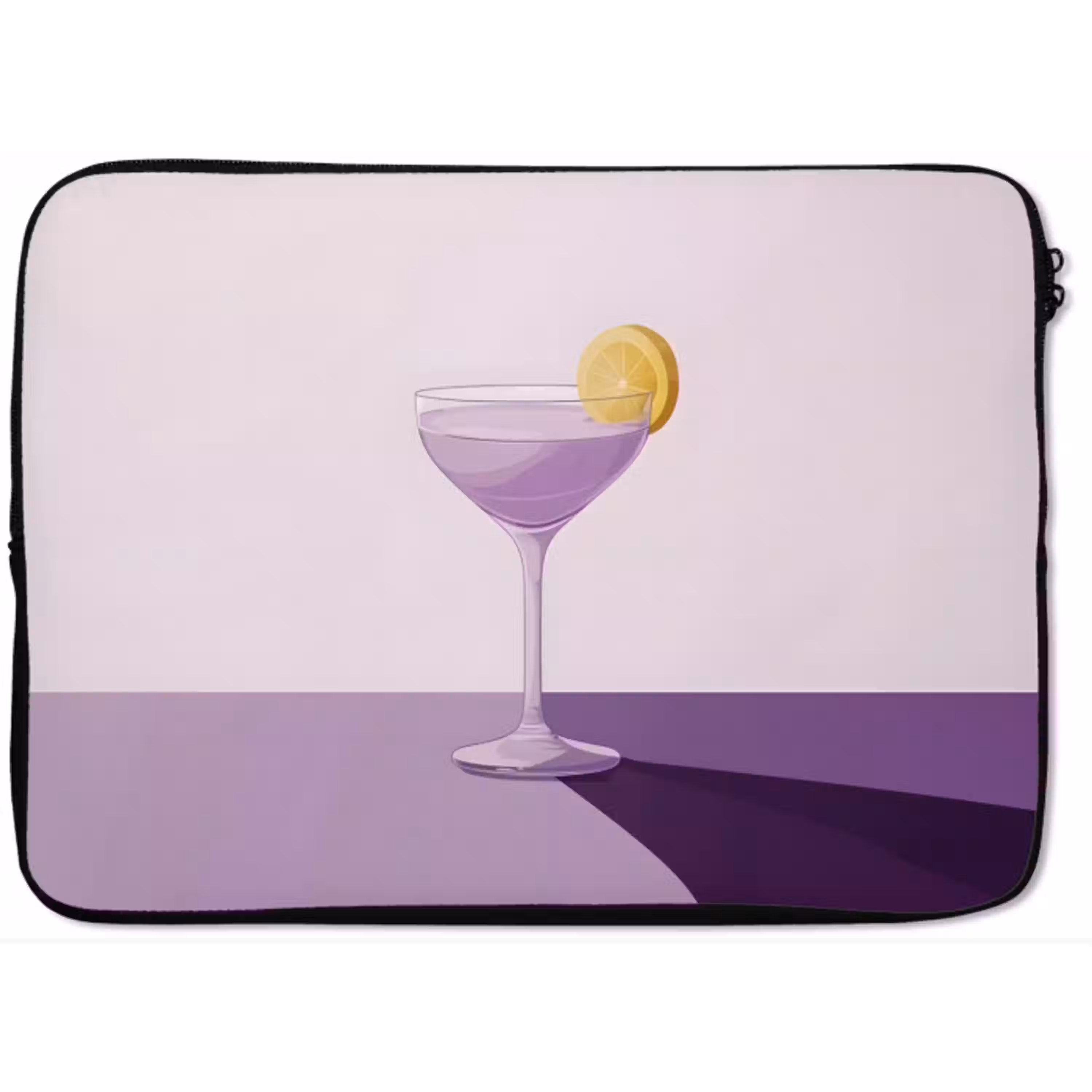 Cocktail - Paars - Minimalistisch - Citroen laptophoes neopreen klein -zkaufland3dotto