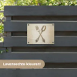 Beige - Vintage - Bestek tuinposter los doek klein -sfeer3