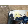 Wereldkaart - Blauw - Abstract Placemat vinyl groot -closeup