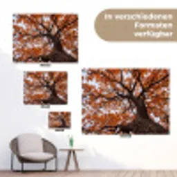Boom - Bladerdak - Herfst - Oranje - Sfeervol tuinposter los doek klein -Xsfeer9_DE