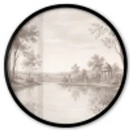 Terras - Water - Natuur - Landschap Fotolijst rond zonder passe partout klein -3d