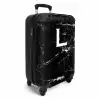 Letter L - Marmer - Zwart NBS - Handbagage koffer - Kinderen Unisex middel -productfoto_3d