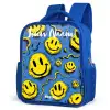 Smiley - Blauw - Geel Kinderrugzak - Blauw middel -schuin
